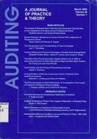 Image of Auditing: A Journal of Practice & Theory Vol. 22 (1) 2003