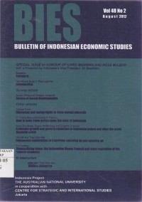 Image of BIES : Bulletin of Indonesian Economic Studies Vol. 48 (2) 2012