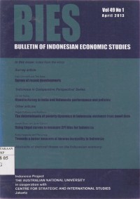Image of BIES : Bulletin of Indonesian Economic Studies Vol. 49 (1) 2013