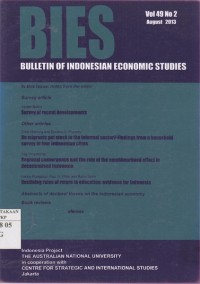 Image of BIES : Bulletin of Indonesian Economic Studies Vol. 49 (2) 2013