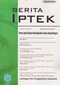 Image of Berita Iptek: Peran Iptek Dalam Meningkatkan Daya Saing Bangsa Vol. 48 (2) 2011
