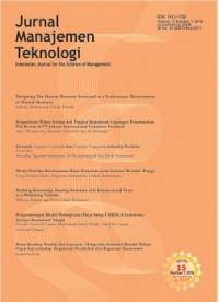 Image of Jurnal Manajemen Teknologi : Indonesian Journal for the Science of Management Vol. 12 (2) 2013