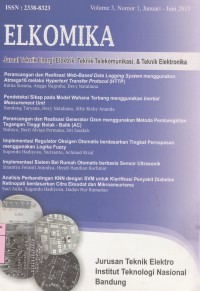 Image of Elkomika : Jurnal Teknik Energi Elektrik, Teknik Telekomunikasi & Teknik Elektronika Vol. 3 (1) 2015