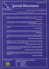 Image of Jurnal Akuntansi Vol.6 (2) 2011