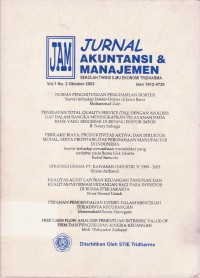 Image of Jurnal Akuntansi dan Manajemen (JAM) Vol. 1 (2) 2002