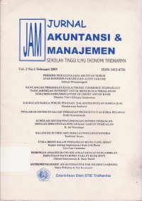 Image of Jurnal Akuntansi dan Manajemen (JAM) Vol. 2 (1) 2003