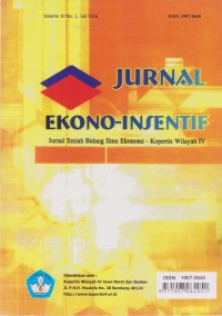 Image of Jurnal Ekono-Insentif: Jurnal Ilmiah Bidang Ilmu Ekonomi - Kopertis Wilayah IV Vol. 10 (1) 2016
