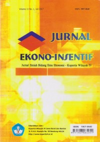 Image of Jurnal Ekono-Insentif: Jurnal Ilmiah Bidang Ilmu Ekonomi - Kopertis Wilayah IV Vol. 11 (1) 2017