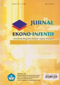 Image of Jurnal Ekono-Insentif: Jurnal Ilmiah Bidang Ilmu Ekonomi - Kopertis Wilayah IV Vol. 4 (1) 2010