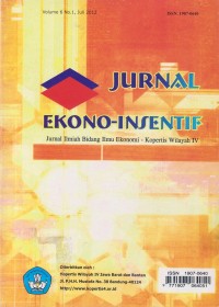 Image of Jurnal Ekono-Insentif: Jurnal Ilmiah Bidang Ilmu Ekonomi - Kopertis Wilayah IV Vol. 6 (1) 2012
