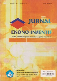 Image of Jurnal Ekono-Insentif: Jurnal Ilmiah Bidang Ilmu Ekonomi - Kopertis Wilayah IV Vol. 6 (2) 2012