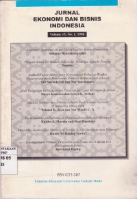 Image of Jurnal Ekonomi dan Bisnis Indonesia: Journal of Indonesian Economy & Business Vol. 13 (1) 1998