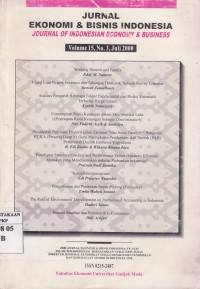Image of Jurnal Ekonomi dan Bisnis Indonesia: Journal of Indonesian Economy & Business Vol. 15 (3) 2000