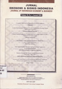 Image of Jurnal Ekonomi dan Bisnis Indonesia: Journal of Indonesian Economy & Business Vol. 18 (1) 2003