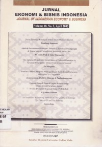 Image of Jurnal Ekonomi dan Bisnis Indonesia: Journal of Indonesian Economy & Business Vol. 18 (2) 2003