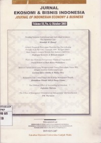 Image of Jurnal Ekonomi dan Bisnis Indonesia: Journal of Indonesian Economy & Business Vol. 18 (4) 2003