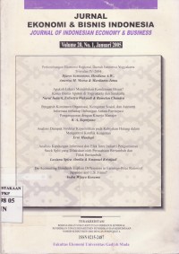 Image of Jurnal Ekonomi dan Bisnis Indonesia: Journal of Indonesian Economy & Business Vol. 20 (1) 2005