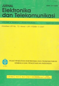 Image of Jurnal Elekronika dan Telekomunikasi Vol.8 (2) 2008