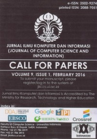 Image of Jurnal Ilmu Komputer dan Informasi: Vol. 9 (2) 2016