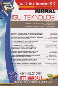 Image of Jurnal Isu Teknologi Vol.12 (2) 2017
