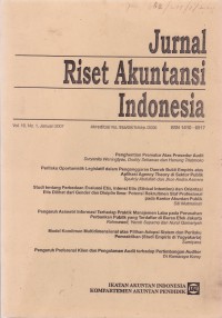 Image of Jurnal Riset Akuntansi Indonesia Vol. 10 (1) 2007
