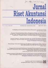 Image of Jurnal Riset Akuntansi Indonesia Vol. 10 (2) 2007