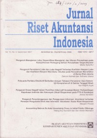Image of Jurnal Riset Akuntansi Indonesia Vol. 10 (3) 2007