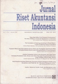 Image of Jurnal Riset Akuntansi Indonesia Vol. 11 (1) 2008