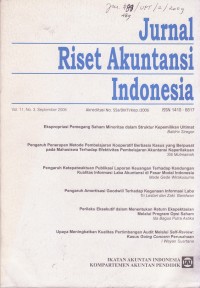 Image of Jurnal Riset Akuntansi Indonesia Vol. 11 (3) 2008