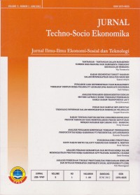 Image of Jurnal Techno-Socio Ekonomika : Jurnal Ilmu-ilmu Ekonomi-Sosial dan Teknologi Vol. 5 (1) 2012