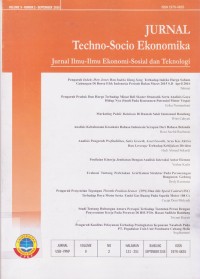 Image of Jurnal Techno-Socio Ekonomika : Jurnal Ilmu-ilmu Ekonomi-Sosial dan Teknologi Vol. 9 (2) 2016