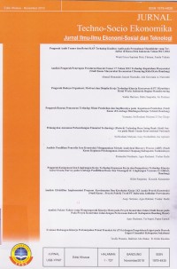 Image of Jurnal Techno-Socio Ekonomika : Jurnal Ilmu-ilmu Ekonomi-Sosial dan Teknologi Vol. 7 (2) 2014