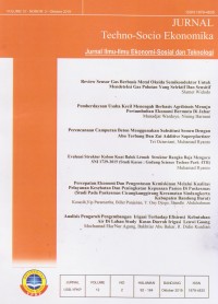 Image of Jurnal Techno-Socio Ekonommika: Vol 12 (2) 2019