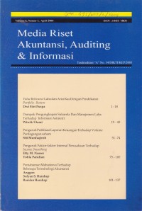 Image of Media Riset Akuntansi, Auditing & Informasi Vol. 6 (1) 2006