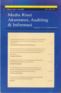 Image of Media Riset Akuntansi, Auditing & Informasi Vol. 7 (1) 2007