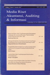 Image of Media Riset Akuntansi, Auditing & Informasi Vol. 7 (2) 2007