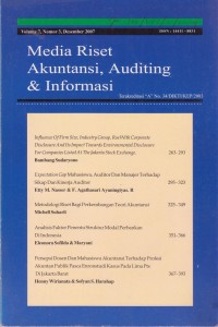 Image of Media Riset Akuntansi, Auditing & Informasi Vol. 7 (3) 2007