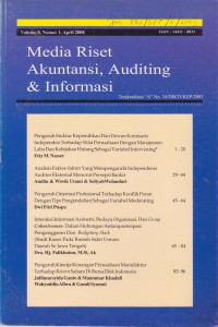 Image of Media Riset Akuntansi, Auditing & Informasi Vol. 8 (1) 2008