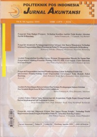 Image of Politeknik Pos Indonesia Jurnal Akuntansi Vol. 2 (4) 2010