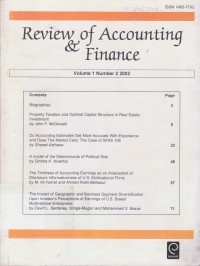 Image of Review of Accounting & Finance Vol. 1 (2) 2002