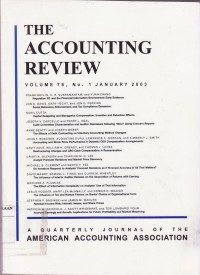 Image of The Accounting Review: A Quarterly Journal of The American Accounting Association Vol. 78 (1) 2003