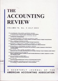 Image of The Accounting Review: A Quarterly Journal of The American Accounting Association Vol. 78 (3) 2003