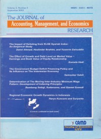 Image of The Journal of Accounting, Management, and Economics Research Vol. 3 (2) 2003