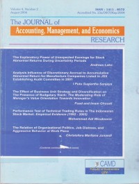 Image of The Journal of Accounting, Management, and Economics Research Vol. 4 (2) 2004