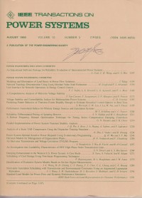 Image of IEEE Transaction On Power Systems Vol. 10 (3) 1995