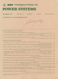 Image of IEEE Transaction On Power Systems Vol. 10 (4) 1995