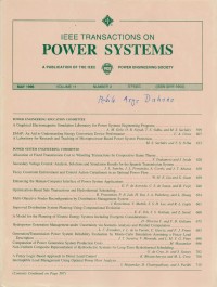 Image of IEEE Transaction On Power Systems Vol. 11 (2) 1996