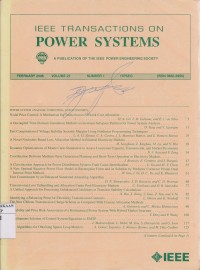 Image of IEEE Transaction On Power Delivery Vol. 21 (1) 2006