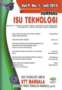 Image of Jurnal Isu Teknologi Vol. 9 (1) Juli 2015