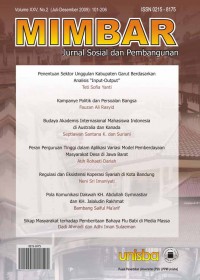Image of Mimbar : Jurnal Sosial dan Pembangunan  Vol. 25 (2) Desember 2009